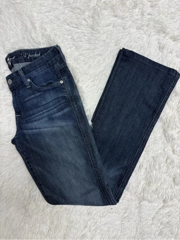 7 For All Mankind A Pocket Flare Jeans Women’s 27 Dark Wash Stretch Denim - Image 8