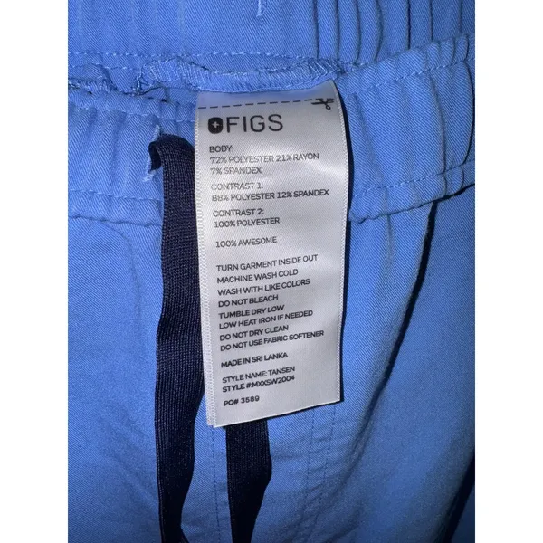 Figs Technical Collection Joggers Scrubs Womens XL Blue Drawstring Comfy Relaxed - Image 5
