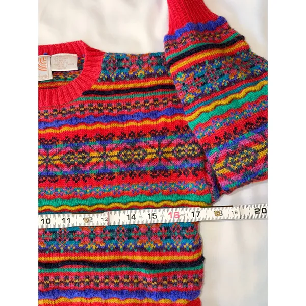 Vtg 80s 90s‎ Paul Harris Coogi Style Bright Geometric Pattern Knit Sweater Small - Image 4