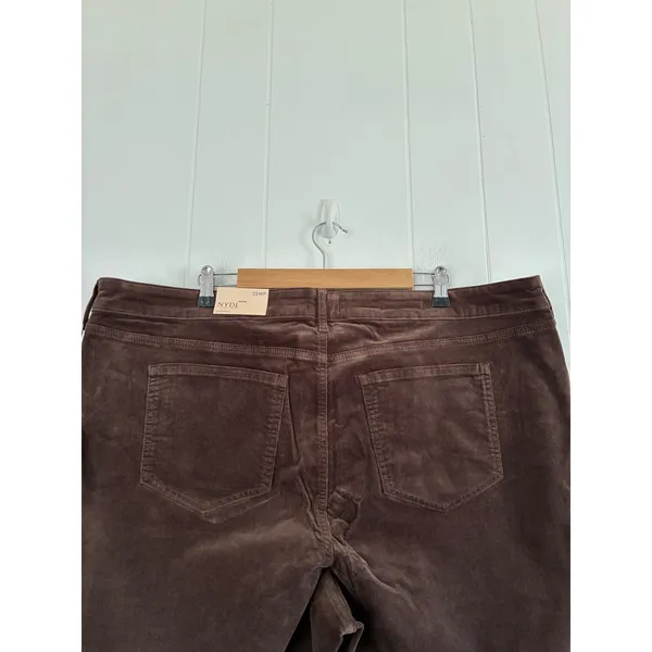 NWT NYDJ Marilyn Straight Corduroy Pants Coffee Bean Brown 22WP - Image 3