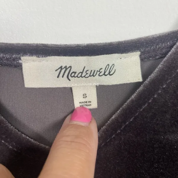 Madewell Velvet V Neck Tank Top Size M Brown Preppy‎ Boho Coquette Date Night - Image 5