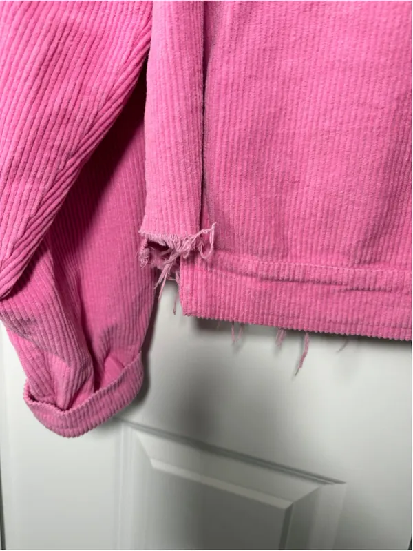 POL Pink Corduroy Raw Hem Jacket Size L EUC - Image 13