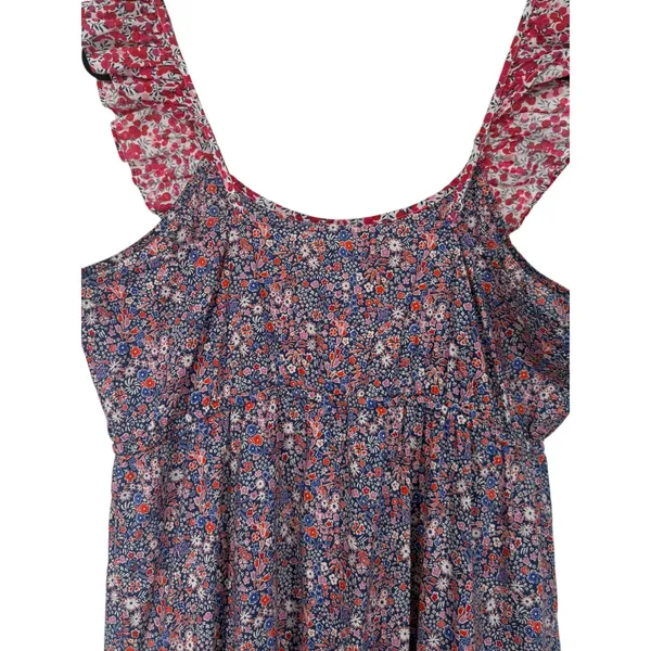 J.Crew Womens Liberty‎ Floral Mixed Print Tiered Ruffle Midi Dress Size Large - Image 8