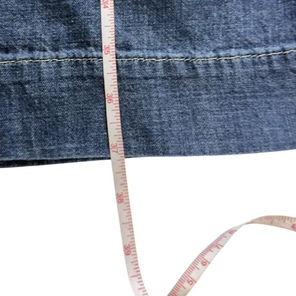 Tommy Hilfiger Denim Pants Women M Blue High Rise Wide Leg Pleated Cropped Jeans - Image 8