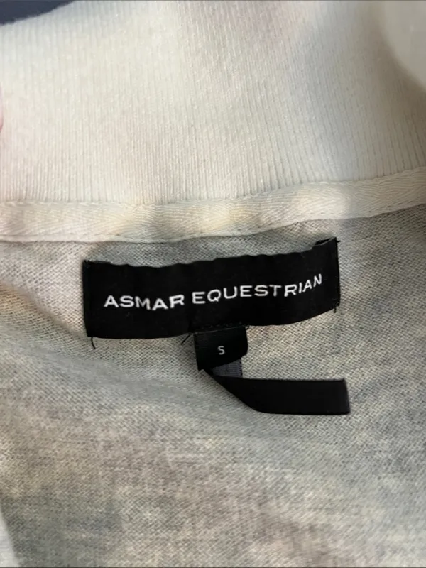Asmar Equestrian, Women's Grey Short-Sleeve Zip Polo with Contrast Collar - Image 6