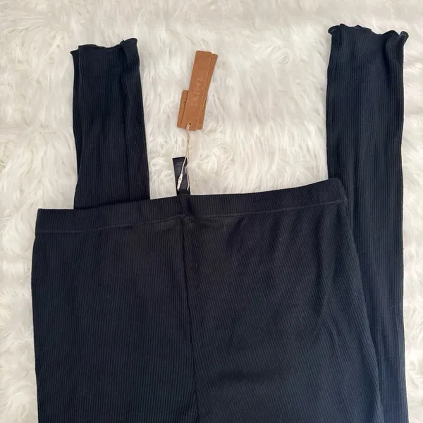 Skims Sheer Cotton Stacked Leggings Soot Size Medium - Image 7