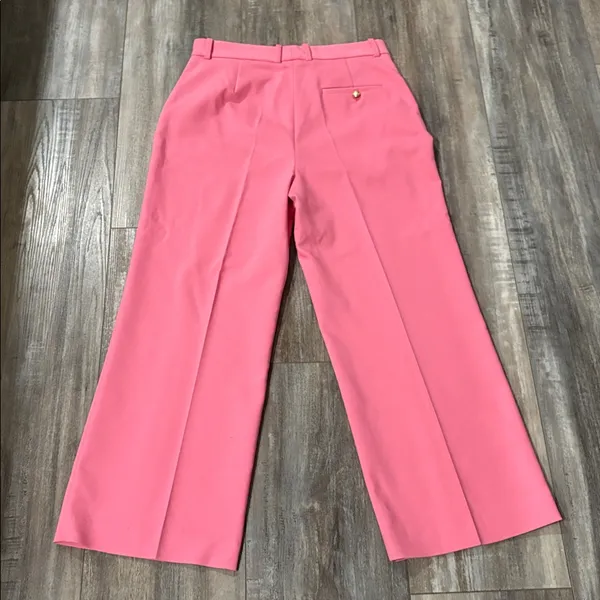 Zara NWT pink cropped pant medium Waist 15 Rise 12 Inseam 26 Leg opening 10.5 - Image 5