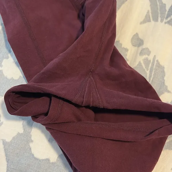 Athleta Cotton Maroon Leggings Size Medium - Image 6