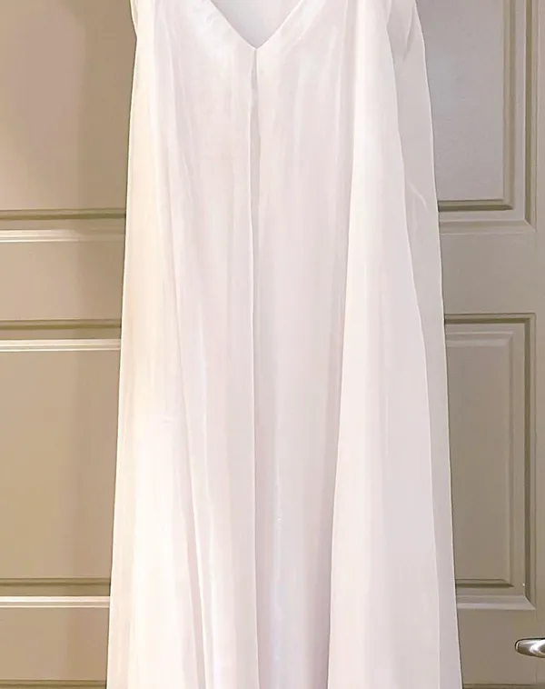 La Femme White Prom Dress Maxi Long Formal Wedding Elegant size 00 - Image 2