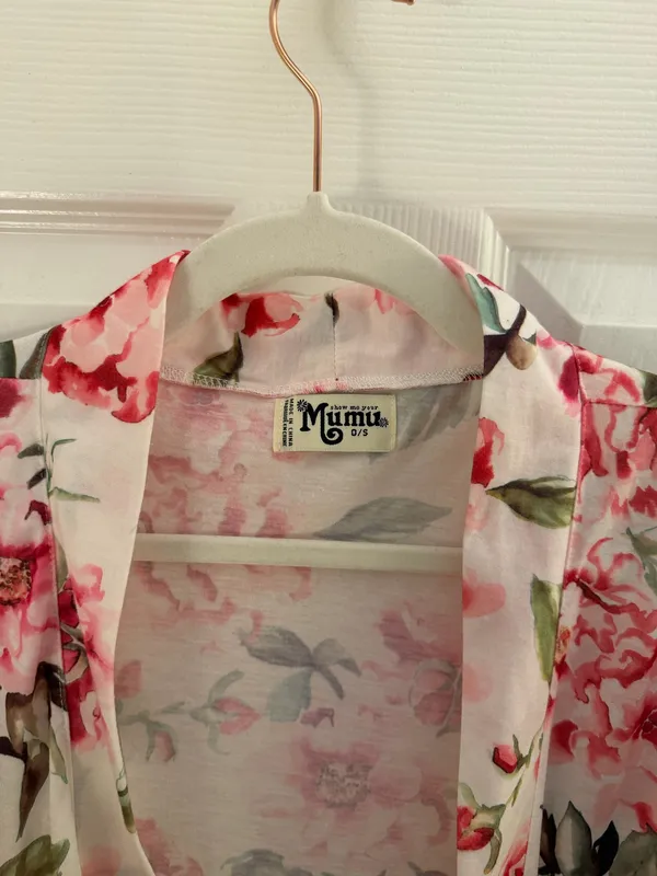 Show Me Your Mumu Pink Brie Garden of Blooms Floral Robe Small - Image 6