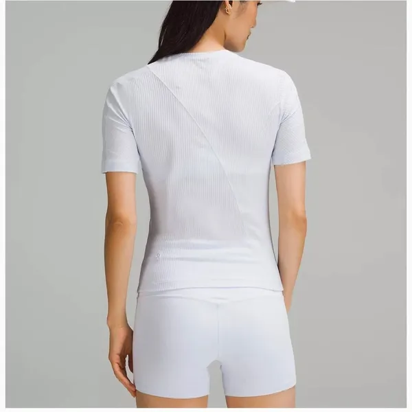 Lululemon Asymmetrical Ribbed Cotton Tshirt Size‎ XS Blissful Blue - Image 2