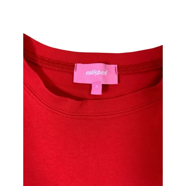 Edikted Nashville 73 Red Graphic Baby Tee Y2K Fitted Crewneck T Shirt Small - Image 3