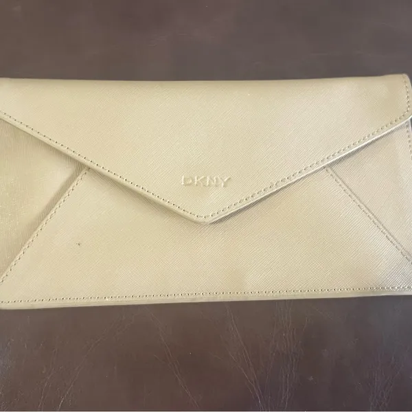 DKNY Cream Envelope Clutch with Subtle Logo - Image 2