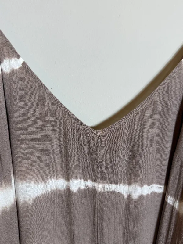 American Eagle Tie Dye Wide Leg Jumpsuit Women's Large Brown Flowy Boho Festival - Image 7