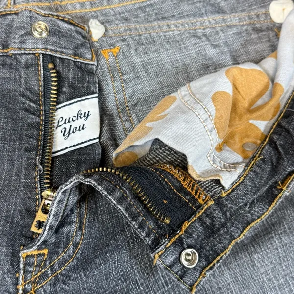 Lucky Brand Dungarees Red Tag #49 Vintage Button Fly Jeans Faded Retro 33 - Image 6