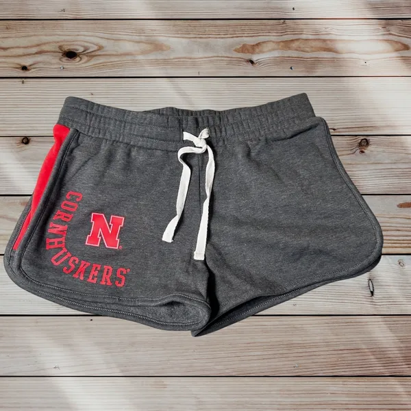 NEW Nebraska Cornhuskers Shorts‎ Womens S Gray Captivating Comfy Lounge Fleece - Image 2