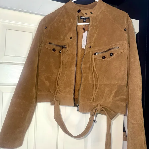 Rehab Lab - Suede Wheat Utility Jacket – Size Large NWT - Image 9