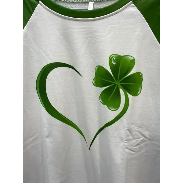 St. Patrick's Day pullover shirt women's small‎ shamrock heart Irish - Image 2