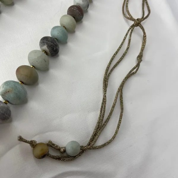 Amazonite Stone Multi Beaded Adjustable Cord Necklace OS Bohemian Boho Colorful - Image 3