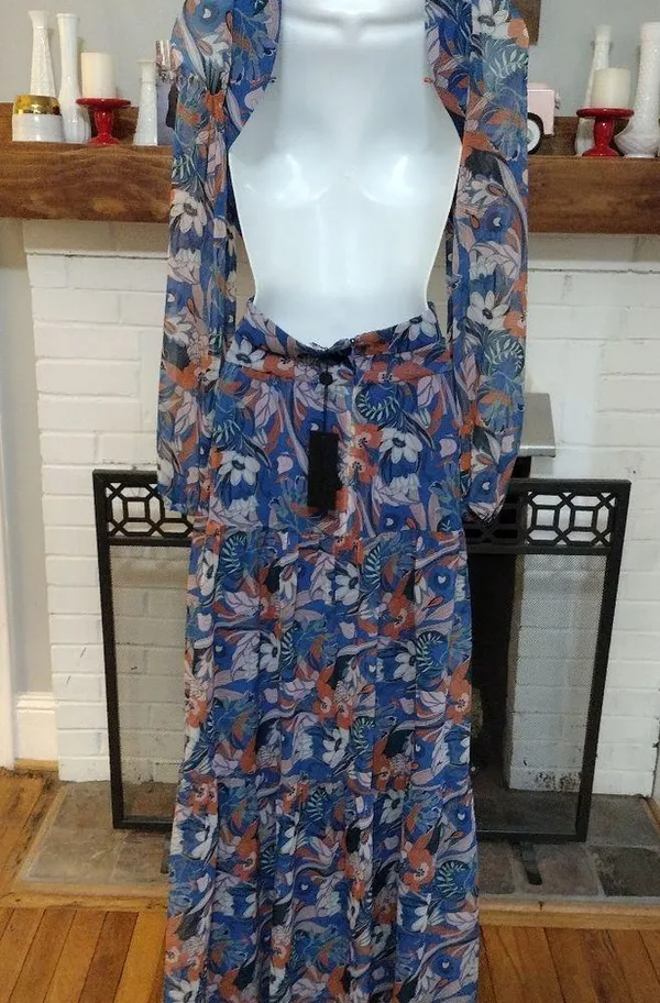 Gianni Bini NEW* Lillian Floral Blue Maxi Dress - Image 4