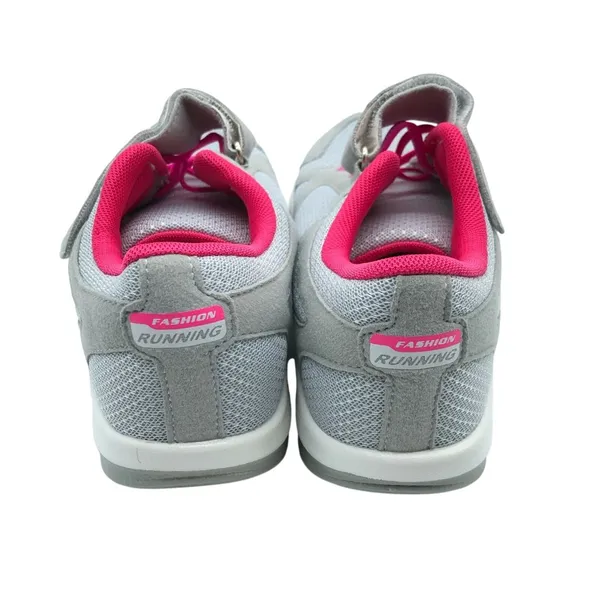 Fashion Womens Sneakers Running Shoes Mesh Hook & Loop Gray Pink Size 5.5 - Image 3