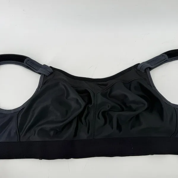 Brooks Moving Comfort Fiona Wireless Sports Bra Black Gray 30D Hook Loop 350064 - Image 6