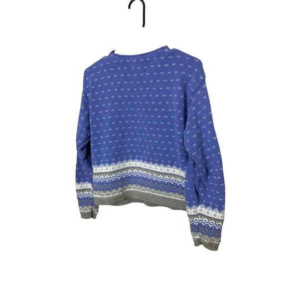 Vintage Alps Womens Apparel Blue Fair Isle Pattern V Neck‎ Knit Sweater Size S - Image 6