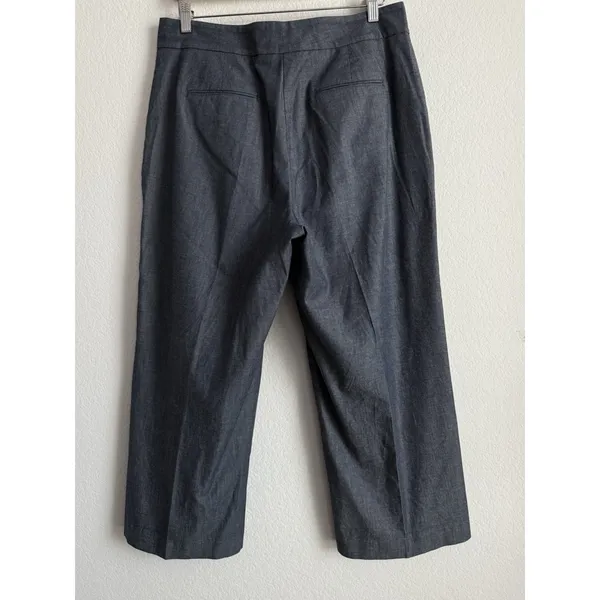 Ann Taylor Chambray Wide Leg Crop Pants Women's Size 10 Business Casual Travel‎ - Image 5