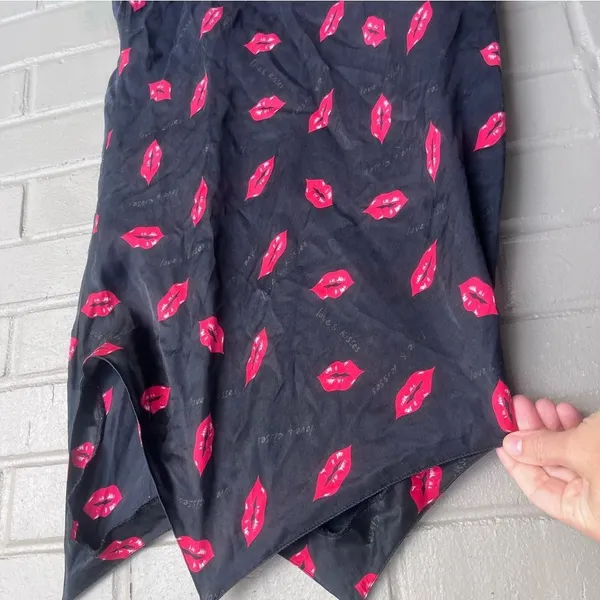 Vintage 100% Silk Hugs & Kisses Chemise Nightgown Slip Gown Nightie Lingerie M - Image 5