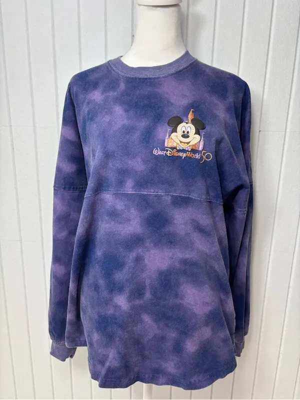 Walt Disney World 50th Anniversary Tie-Dye‎ Spirit Jersey Purple Size S - Image 6