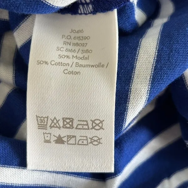 Boden Imogen Jersey Striped Dress Sz 2r‎ Navy Nautical Lagenlook Seersucker - Image 5