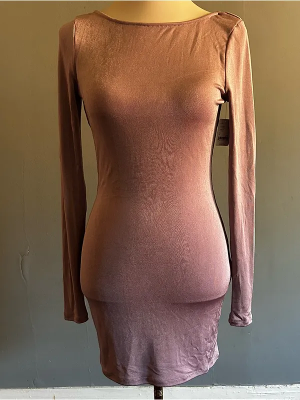 NWT Free People Call Me Later Long Sleeve Dress | Size: M | Dawn Pink - Image 4