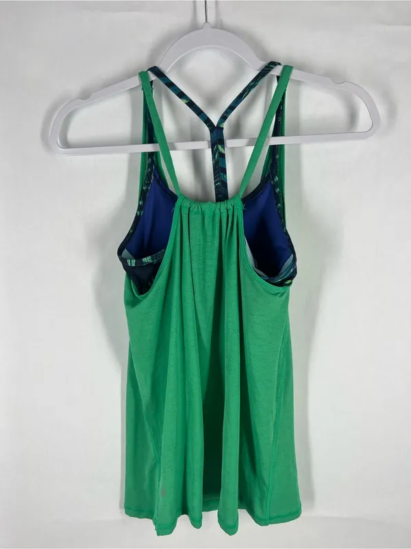 C9 by Champion Green Layered Tank with Blue‎ Strappy Sports Bra - Image 7