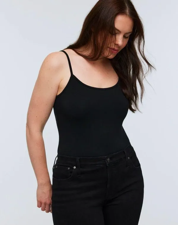 Madewell Tank Thong Bodysuit in Black Size XXS NWT - Image 2