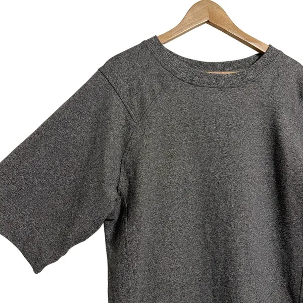 Lululemon Women Heathered Gray‎ Short Sleeve Sweatshirt Drawstring Hem Top Large - Image 4