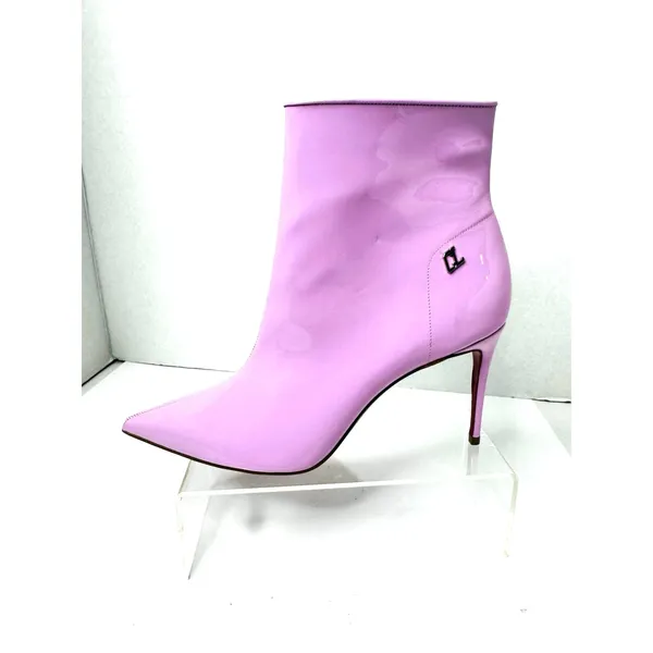 Christian Louboutin Kate Booty 85 Patent Leather Ankle Boots Pinkador EU 38 - Image 6