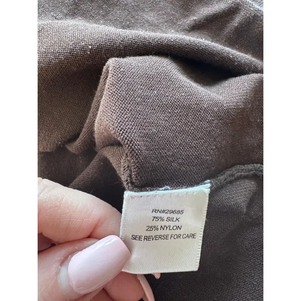 Pendleton Mock Neck Long Sleeve Sweater‎ Size L Silk Minimalist Luxury - Image 7