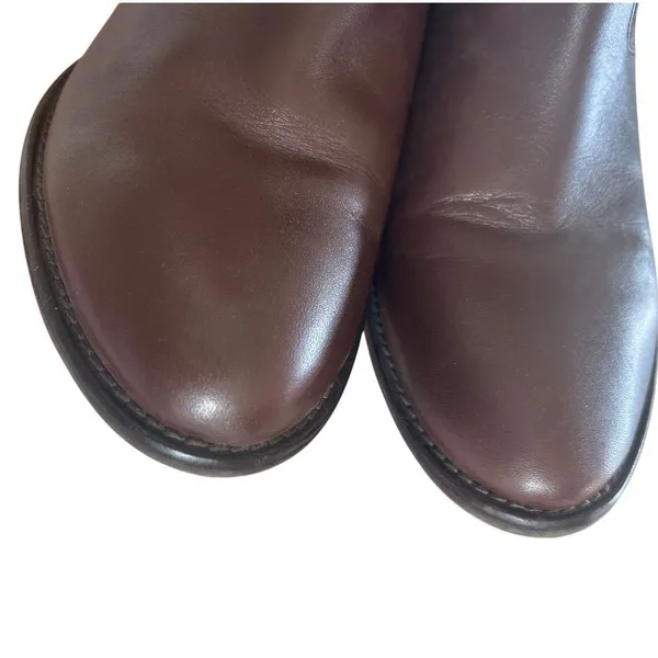 Hunter Refined Water Resistant Chocolate Brown Leather Heeled Ankle Boots - Image 10