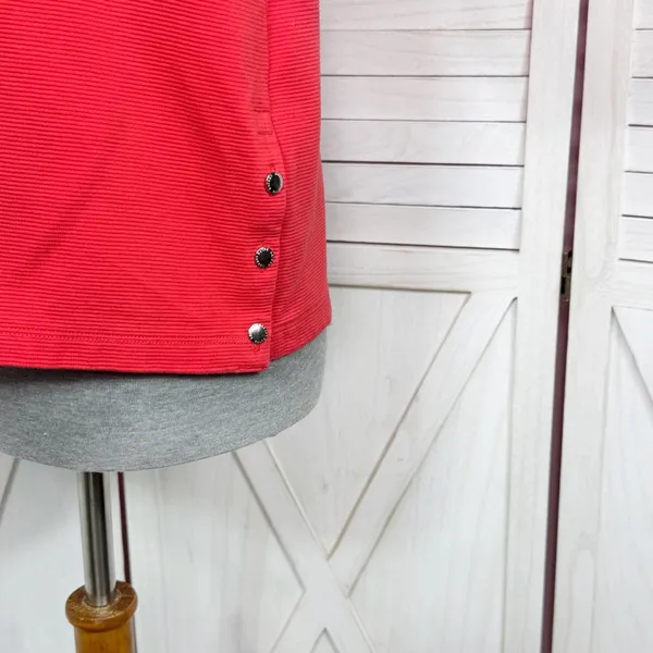 Lauren Ralph Lauren‎ Ribbed Boat Neck Short Sleeve Top Coral Orange Medium - Image 6