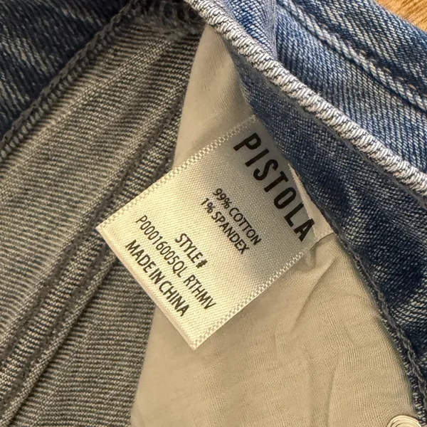 Pistola‎ Eli Barrel Jeans 24 Rhythm Vintage High Rise Arched Cropped Light Wash - Image 9