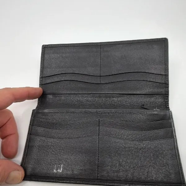 Dunhill Black Textured Leather Long Wallet - Image 3