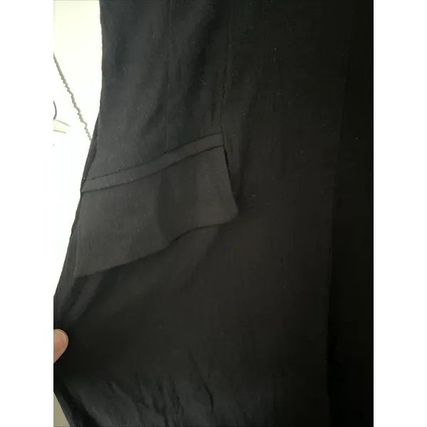 Mimi & Dottie Halter Flare Midi Dress NWT Large V Neck Tie Neck ID9023 Black - Image 4