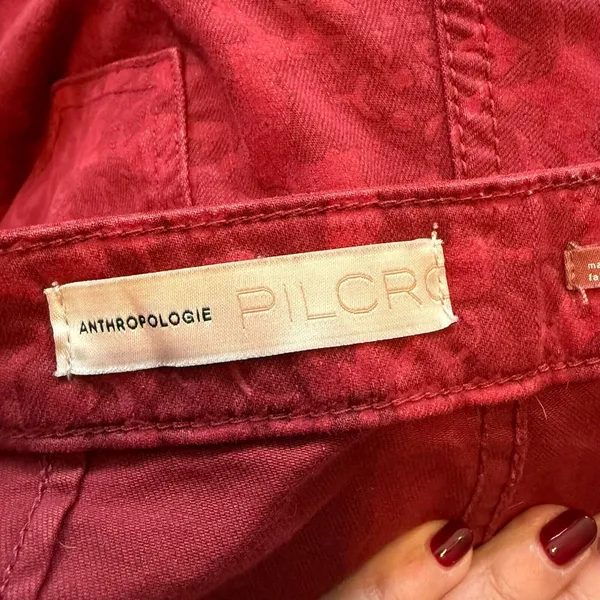 Anthropologie‎ Pilcro Denim High Rise Legging Sz 30 Red Floral Holiday Night Out - Image 15