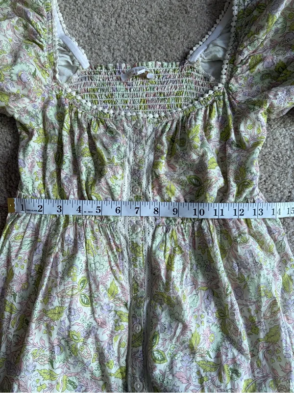 LOVE THE LABEL anthropologie Josepha floral boho white dress smocked size xs - Image 16