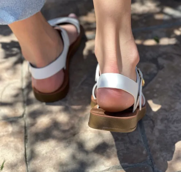 Black Faux Leather Sandal - Image 6