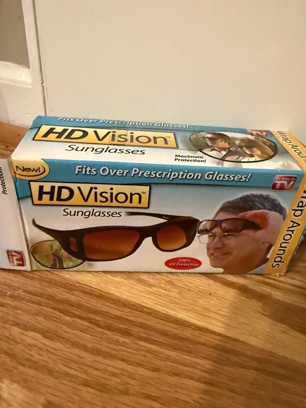 HD Vision Wrap Around Sunglasses Brown Black - Image 2