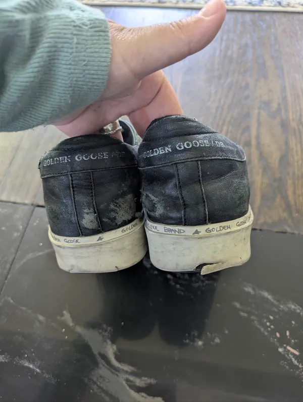 Golden Goose Deluxe Brand Hi Star Black Leather Low Top Sneakers Size 36 - Image 4