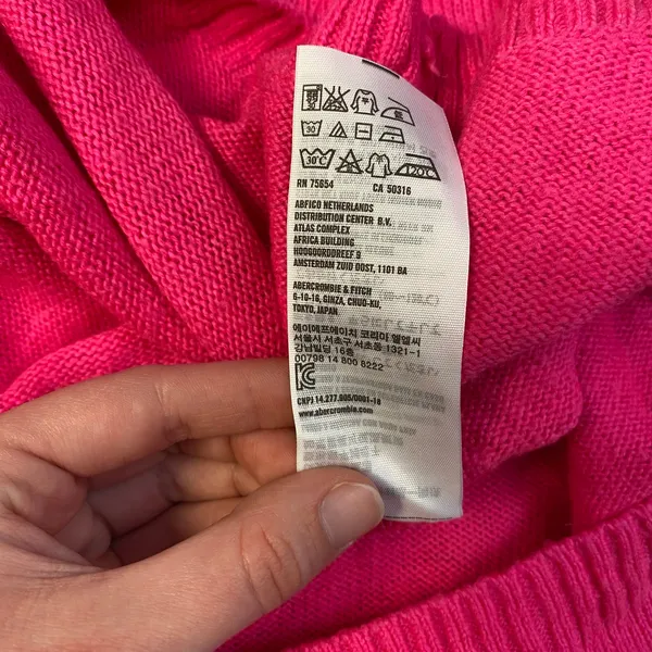 Abercrombie & Fitch Wool‎ Blend Sweater Womens Size M Hot Pink Preppy - Image 9