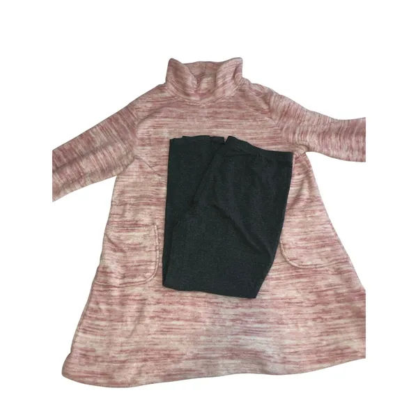Stan Herman Lounge Set Pajamas Size L Pink Plush Cozy Pockets Long Sleeves - Image 3