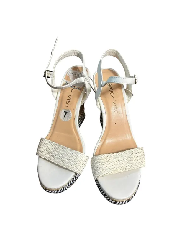 Bella-Vita Women’s White & Tan Wedges - Image 2